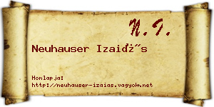 Neuhauser Izaiás névjegykártya